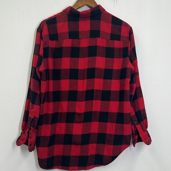 Madewell - Oversized Ex - Boyfriend Side Placket Buffalo Check Button Down Med - Picture 10 of 10